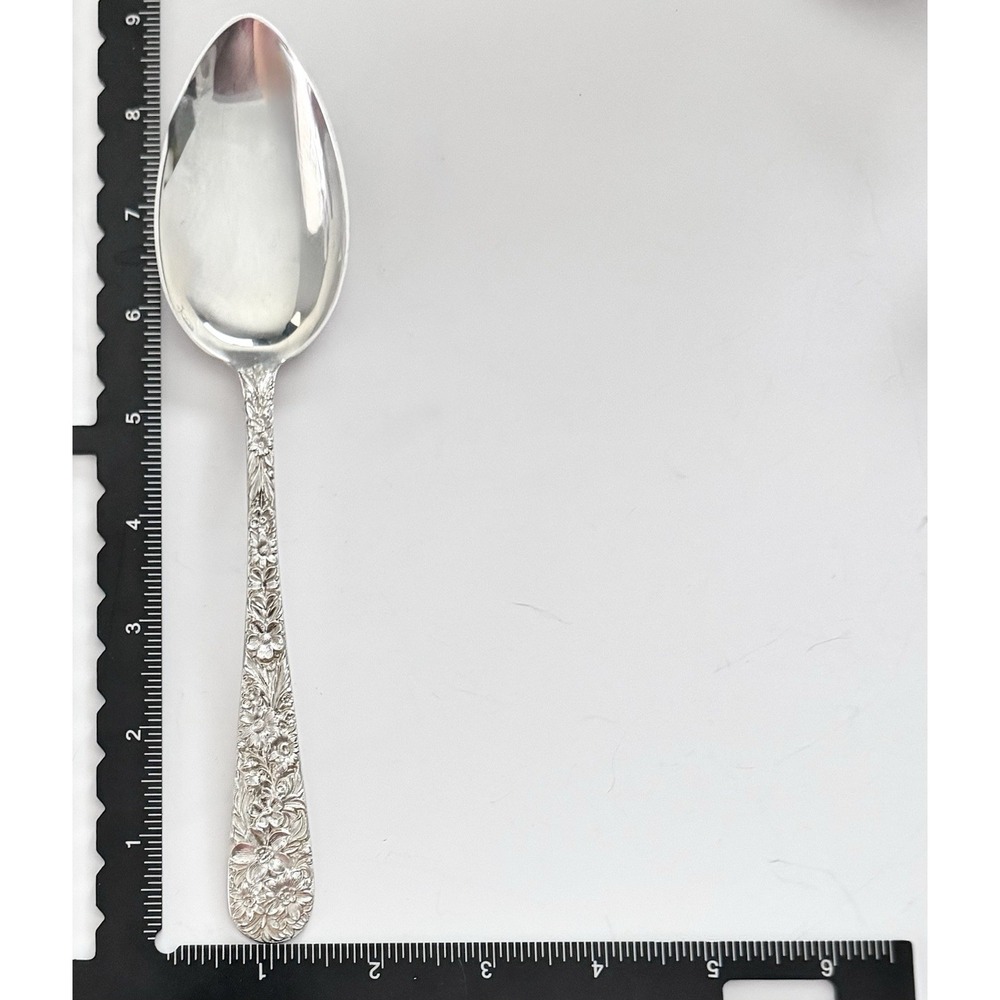 Kirk Repoussé Sterling Medium Serving Spoon 8⅜" S Kirk & Son - Picture 6 of 6